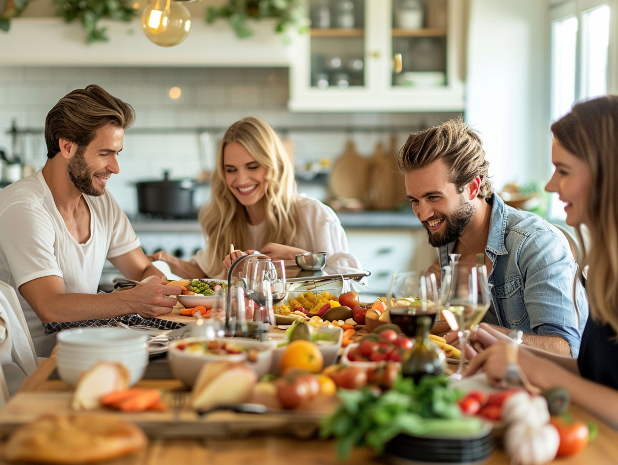 Різноманітні свіжі інгредієнти для здорового харчування