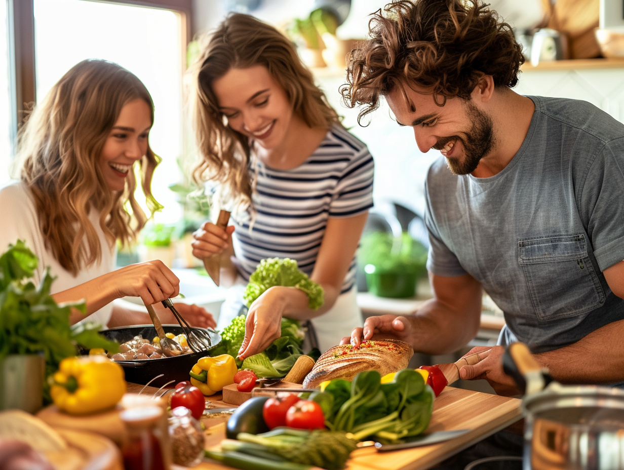 Здорова їжа з різними корисними інгредієнтами